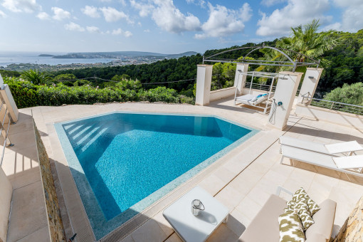 Mediterranean luxury villa with fantastic panoramic sea views in Costa d'en Blanes