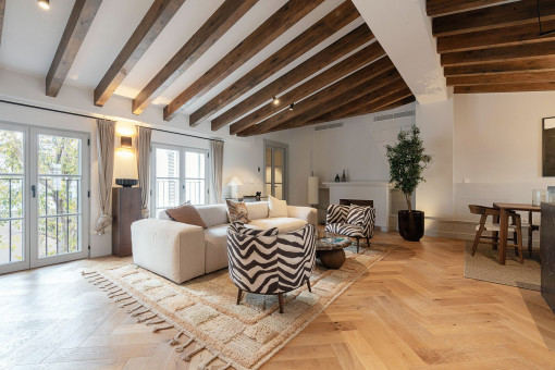 Stylish old-town gem in Palma with rooftop terrace and sun-filled living area