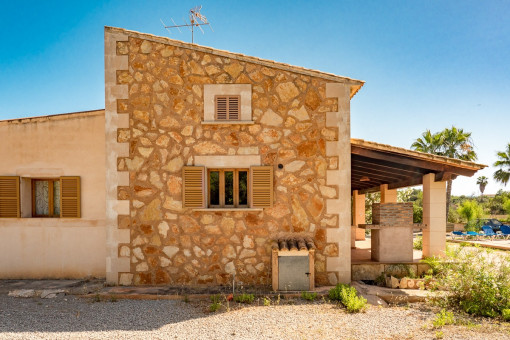 Finca with natural stone wall
