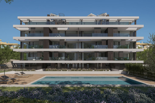 Newly built apartment in Cala Mayor with a lovely south-west terrace, in immediate proximity to the beach