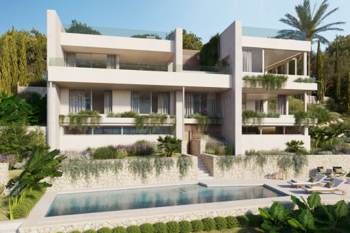 Modern villa with 2 pools and sea views, only a short walk from the Santa Ponsa beach