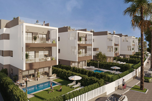 Modernes Neubau-Duplex-Apartment mit privaten Garten und Gemeinschaftspool in Colonia Sant Jordi